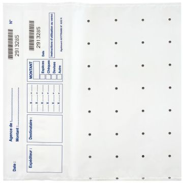 Lot de 100 sacs de sécurité pour billets