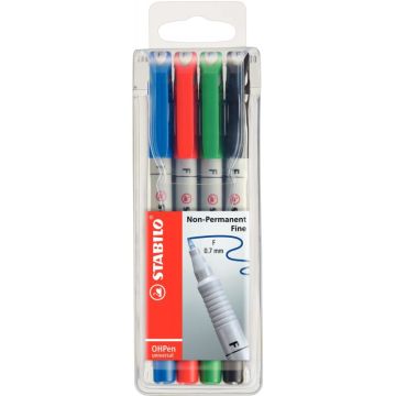 Pochette de 4 feutres Ohpen effaçables 0,7mm assortis