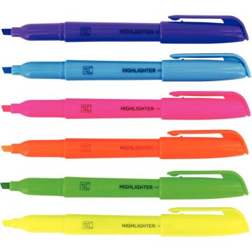 Pochette de 6 surligneurs poche assortis