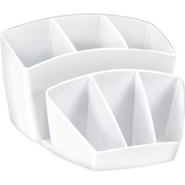 Multipot à crayons 8 compartiments blanc