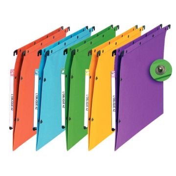 Paquet de 10 dossiers suspendus KRAFT ULTIMATE pour armoire, dos V, coloris assortis