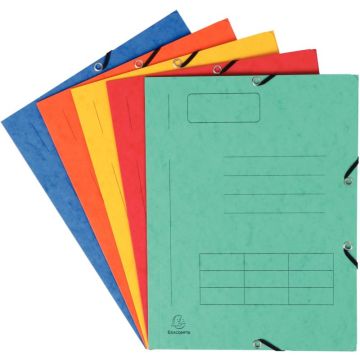 Paquet de 10 chemises 3 rabats à élastiques pré-imprimées en carte lustrée 4,5/10ème