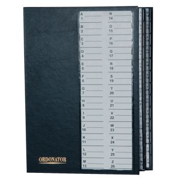 Trieur alphanumérique plastifié 26 compartiments, noir