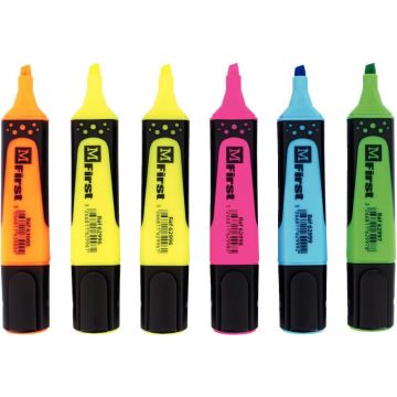 Pochette de 6 surligneurs grip MFirst assortis