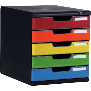 Module 5 tiroirs MODULO noir/arlequin