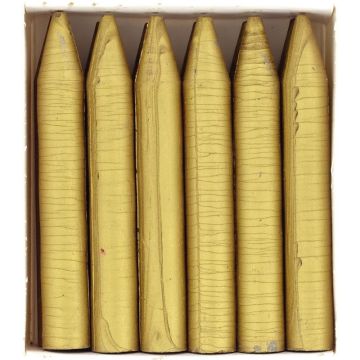 Boîte de 12 craies cire or