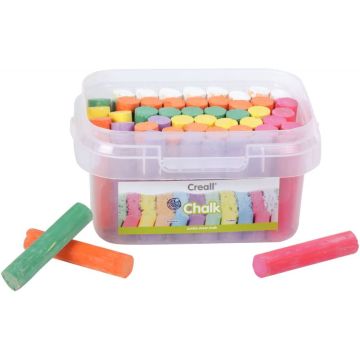 Seau de 50 craies de trottoir assorties