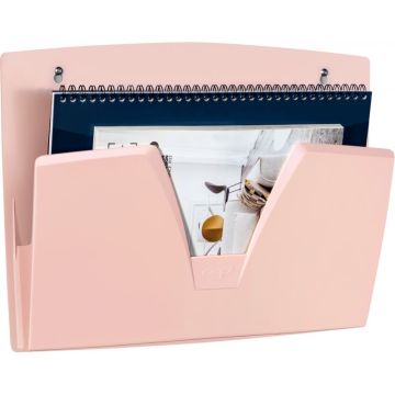 Corbeille murale magnétique rose poudré