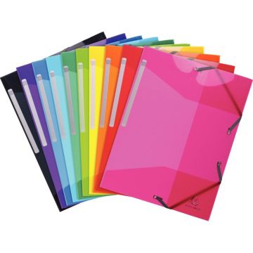 Lot de 10 chemises 3 rabats à élastiques IDERAMA PP, coloris assortis