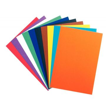 Paquet de 100 feuilles de carton couleur, 340 grammes, format : 29 x 42 cm