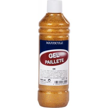 Flacon 500 ml de gel de paillettes MAJUSCULE, or