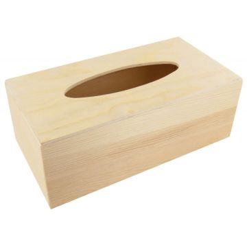 Boîte à mouchoirs rectangle, en bois