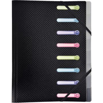 Trieur en polypropylène OPAK 8 compartiments, coloris noir