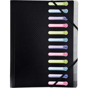 Trieur en polypropylène OPAK 12 compartiments, coloris noir