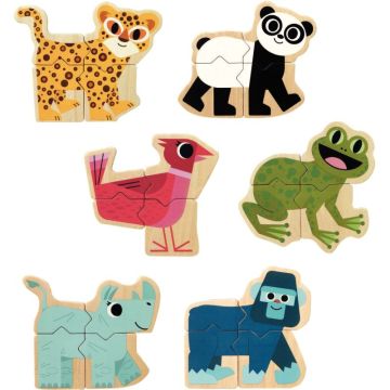 Lot de 6 puzzles magnétiques MIXANIMO, 24 pièces