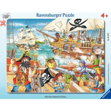 Puzzle à cadre 36 pièces, l'attaque des pirates