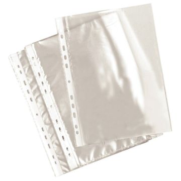 Sachet de 100 pochettes perforées en polypropylène lisse 5/100ème