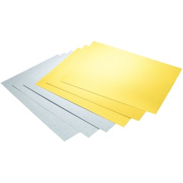 Bloc de 10 feuilles de carton 300g or et argent