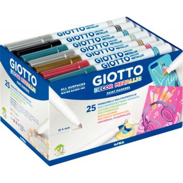 Classpack de 25 feutres Décor métal assortis