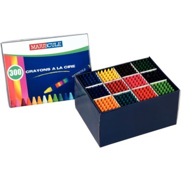 Boîte de 300 crayons cire Majuscule assorties
