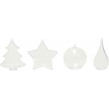 Lot de 24 objets de Noël en plastique, modèles assortis