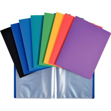 Lot de 10 protège-documents 40 vues en polypropylène, format 17x22 cm, coloris assortis