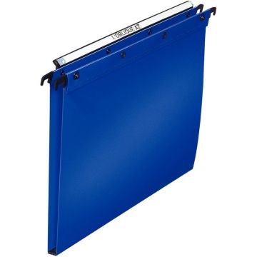 Paquet de 10 dossiers suspendus en polypropylène opaque 5/10ème pour tiroir, dos 15 mm, bleu