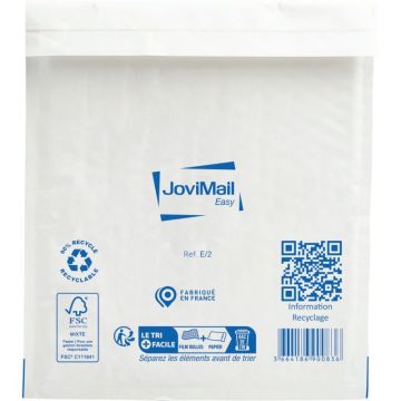 Carton de 100 pochettes blanches bulles d'air 220x260mm