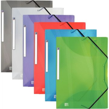 Carton de 20 chemises 3 rabats à élastiques HAWAÏ en polypropylène, coloris assortis