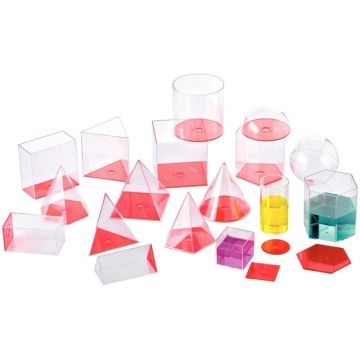 Boîte de 17 formes géométriques solides 10cm