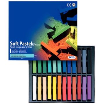 Boîte de 24 pastels sec carré assorties