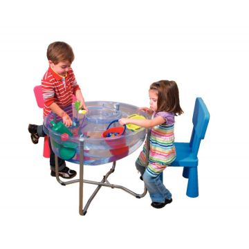 Table transparente à sable et eau