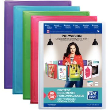 Protège-documents personnalisable POLYVISION 160 vues, coloris assortis