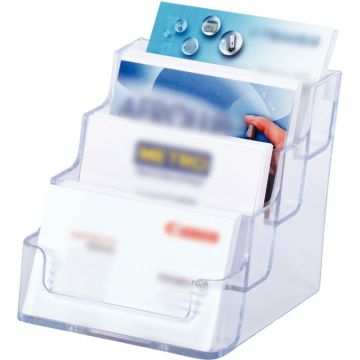 Porte-cartes de visite 4 compartiments transparent