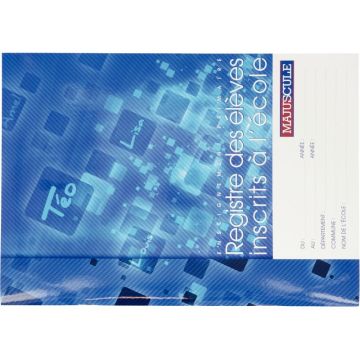 Registre des élèves inscrits à l'école à la marque Majuscule