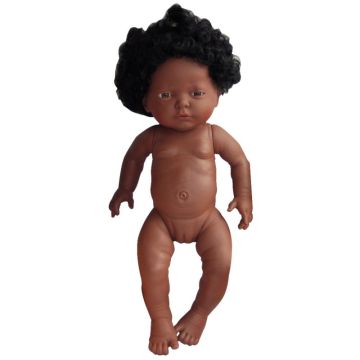 Poupée fille africaine avec cheveux 42 cm
