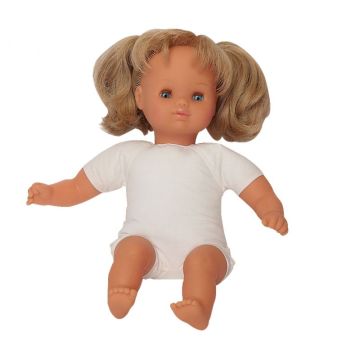 Poupon fille européenne avec cheveux corps tissu 32 cm