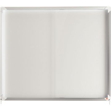 Vitrine d'intérieur portes coulissantes Premium plus fond métal 18 feuilles A4