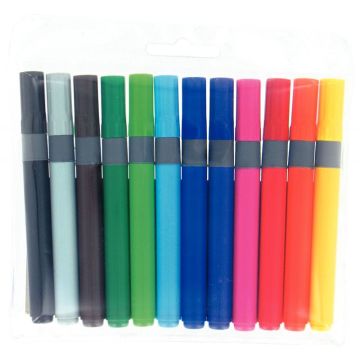 Pochette de 12 feutres pointe large assortis