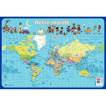 Poster en PVC 76x52cm le monde