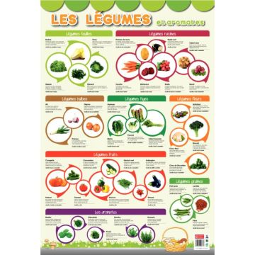 Poster en PVC 76x52cm les légumes