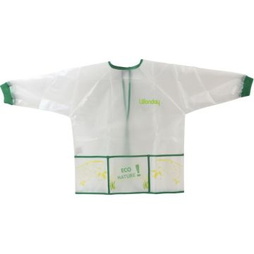 Tablier écologique enfant modèle 3 - 5 ans  coloris blanc et vert