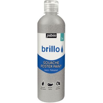 Flacon 500 ml de gouache brillante BRILLO coloris argent