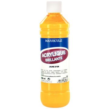 Flacon de 500 ml de peinture acrylique brillante MAJUSCULE jaune d'or