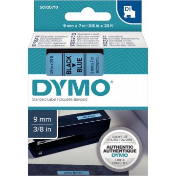 Recharge DYMO D1 9 mm x 7 m impression noir support bleu