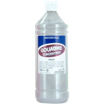 Flacon 1L de gouache concentrée MAJUSCULE, coloris argent