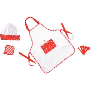 Tablier de cuisine avec 2 gants et une toque