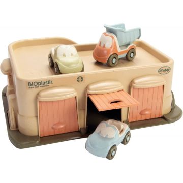 Garage 1er âge en BIOplastic DANTOY avec 3 véhicules