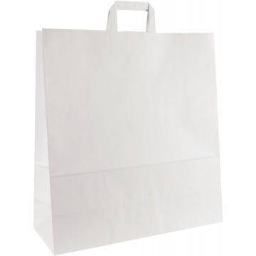 Carton de 100 sacs kraft blanc 45+17x48cm poignées plates