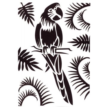 Lot de 6 pochoirs en plastique format A4, animaux sauvages